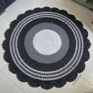 Round Crochet Rug Pattern PDF | Large Circular Crochet Carpet | Boho Mandala Rug | Scalloped Edge Floor Mat | Home Decor Crochet Pattern