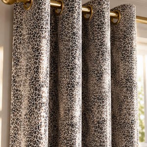 Leopard Print Velvet Blackout Curtain Panels • Custom Luxury Drapes
