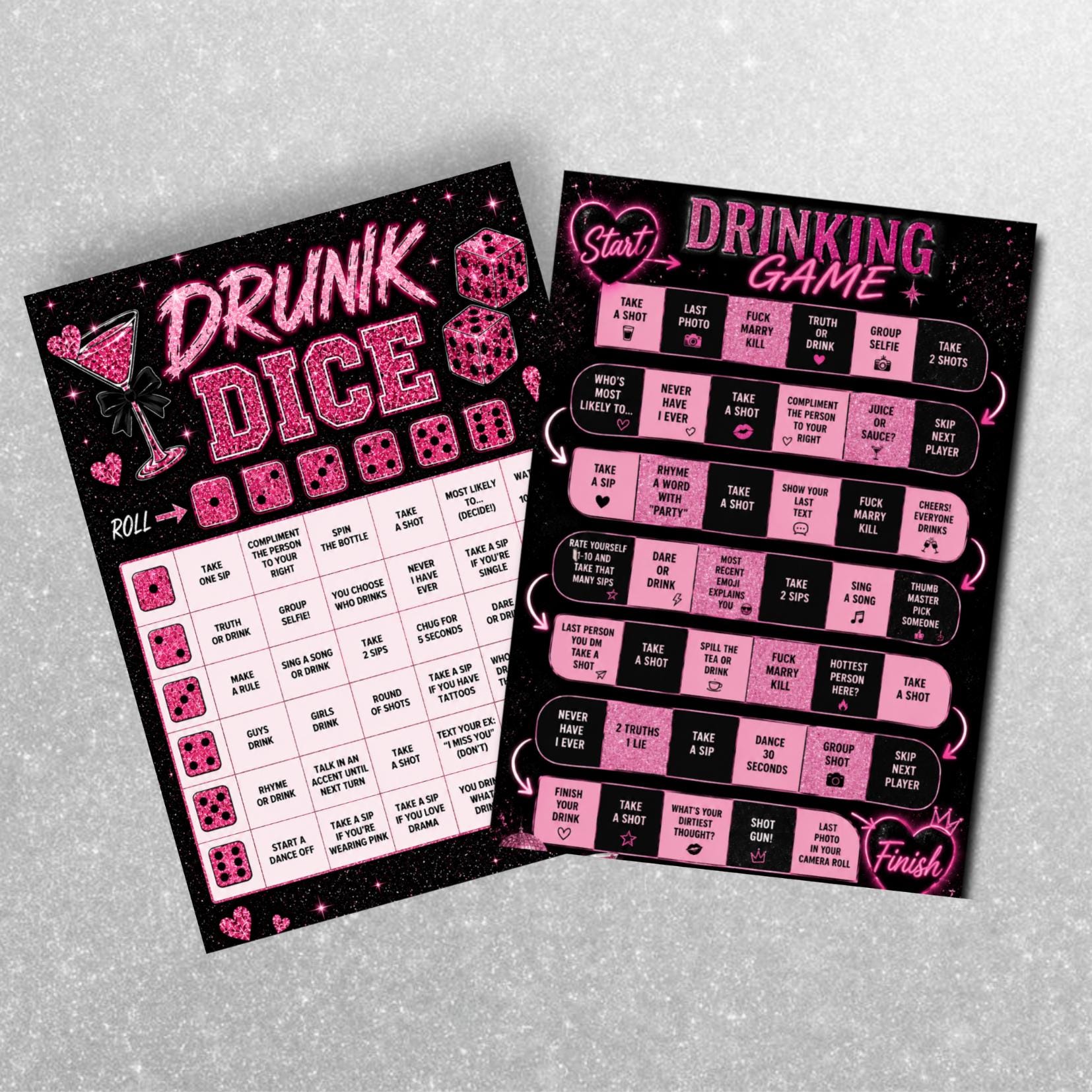 Set De 6 Dados De Bebida Con Reglas Divertidas – Dado Acrílico De 2.5 Cm Para Juegos De Beber En Fiestas Y Viajes