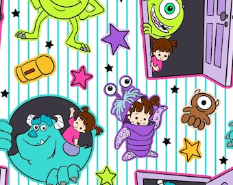 Monsters Inc. Stoff mike Wazowski Stoff Sulley & Boo Stoff Anime Cartoon Stoff 100% Baumwolle Meterware