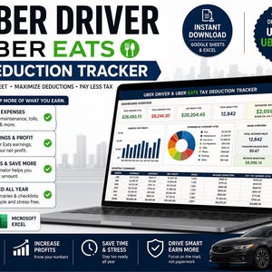 Outil de suivi des déductions fiscales Uber Driver & Eats (Google Sheets, Excel)