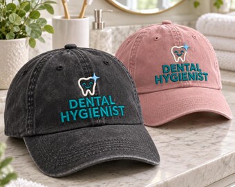 Dental Hygienist Embroidered Hat, Cute Tooth Baseball Cap, Dentist Office Gift, Graduation Gift for Dental Assistant
