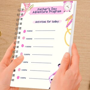 Programme aventure pour la fête des pères | Agenda d'activités père fille (PDF imprimable)