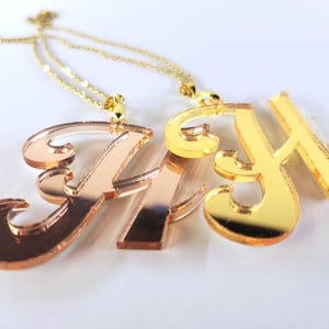 Necklace &quot;H&quot; ROSEGOLD and GOLD Roper Romp Accessories to match your Moo Caftan Necklace Helen Stanley Three&#39;s Company