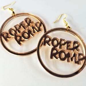 Earrings &quot;ROPER ROMP&quot; Mirror Rose Gold Roper Style MooMoo Vintage Funky Chunky Kaftan Accessories Hostess Gift Caftan Crew