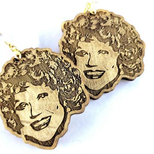 Helen Roper Wooden Earrings Roper Romp Mrs. Roper 1970 Sitcom Threes Company Oh Stanley Cocktails and Kaftans Mimosas and MooMos