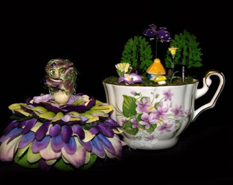 Faerie Windsor and her Teacup Nursery, Fairy, OOAK