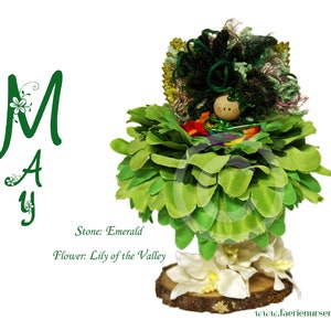 The Calendar Faeries - May -- Emerald, Lily of the Valley, OOAK, Fairy