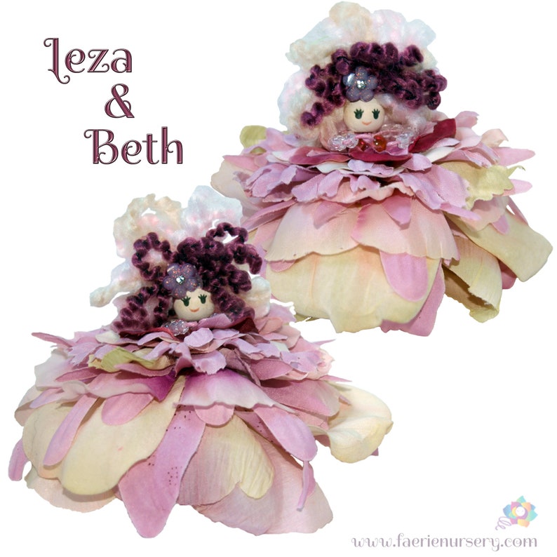 Leza & Beth Flower Petal Faerie, Fairy, OOAK image 1