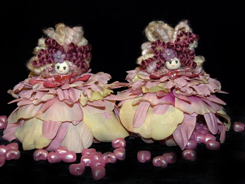 Leza & Beth Flower Petal Faerie, Fairy, OOAK image 7