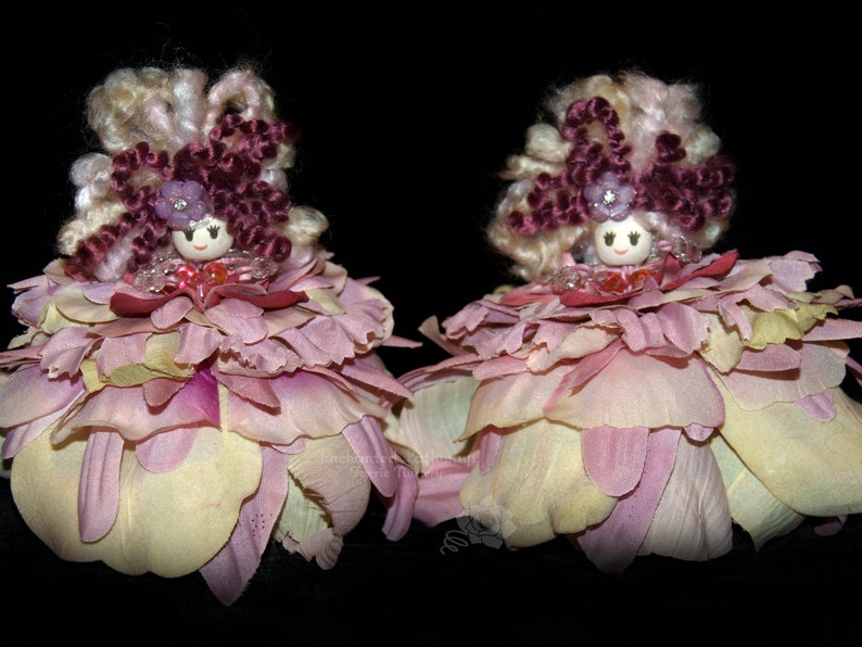 Leza & Beth Flower Petal Faerie, Fairy, OOAK image 4