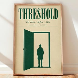 Quadro de parede figurativo Threshold — Pôster de silhueta de porta, decoração retrô vintage para casa