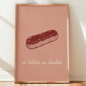 French Eclair Print, French Patisserie Wall Art, Kitchen Decor