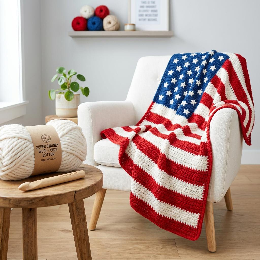 30 American Flag Crochet Patterns to Show Your Patriotic Style 25 Easy Stars and Stripes American Flag Crochet Rug or Blanket
