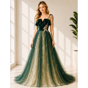 Sexy Emerald Green and Gold Dress