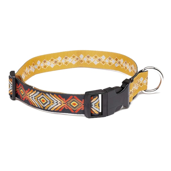 Eco-Artisan Diamond Pattern Dog Collar from Recycled Plastic Bottles