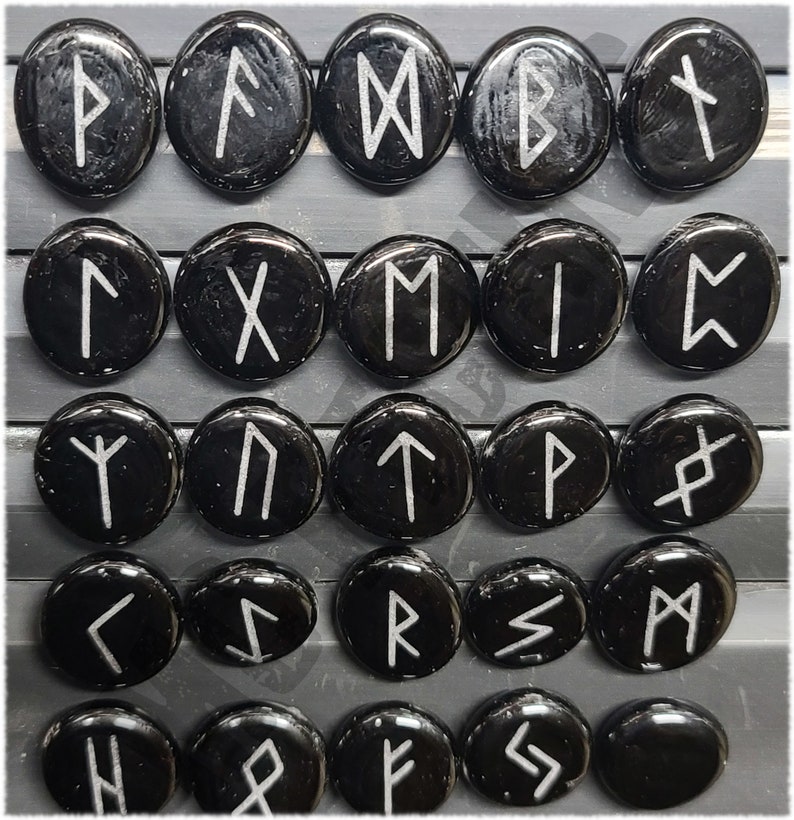 Etched Glass Rune Stones Etsy
