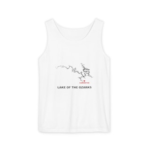 Lake of the Ozarks Map Silhouette Tank Top - Local Pride Camdenton Design