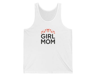 Girl Mom Butterfly Tank Top | Cute Mom of Girls Floral Tee