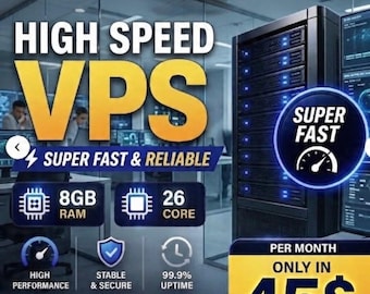 High Speed VPS Hosting | 8GB RAM, 26 Core CPU, Windows/Linux, Instant Setup