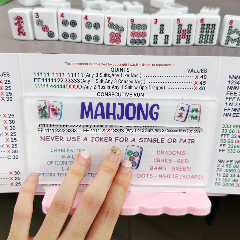 Personlig Mahjong-korthållare, 3D-tryckt vikbart Mahjong-spelkortställ, Mahjong-tillbehör, Tillbehör för hemmaspelkvällar, Mahjong-spelarepresent bild 7