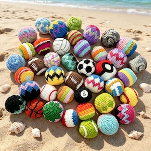 Handmade Crochet Hacky Sack, Assorted Color Knit Footbag, Sport balls, Juggling Ball, Kids Outdoor Play Ball, Birthday Party Filler Gift