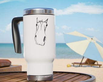 Reisebecher mit Pferdekopf | Edelstahl 14oz