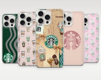 Starbucks Phone Case Coffee Shop Coffee Lover Cover for iPhone 17, 16, 15, 14, 13, 12, Samsung S26, S25, S24, S23, A16, A56, Pixel 10, 9A