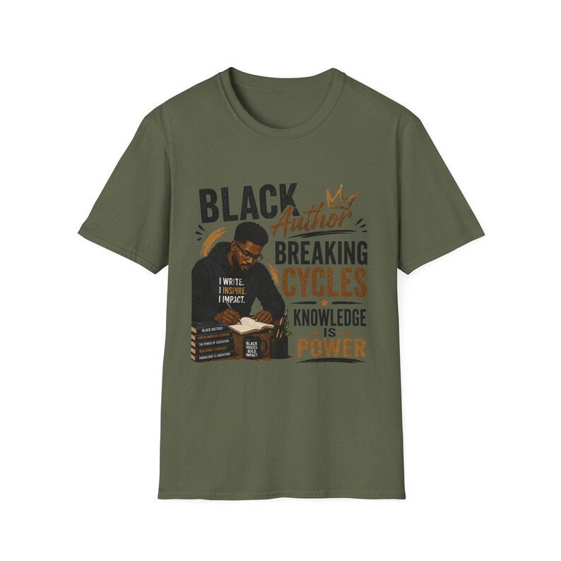 Black Author Breaking Cycles T-Shirt | Knowledge Is Power image 5