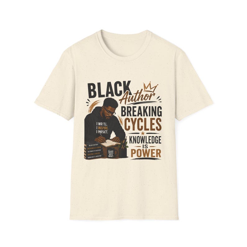 Black Author Breaking Cycles T-Shirt | Knowledge Is Power image 4