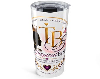 Inspirational Crowned Woman Logo Tumbler 20oz | Empowerment, Floral Accents