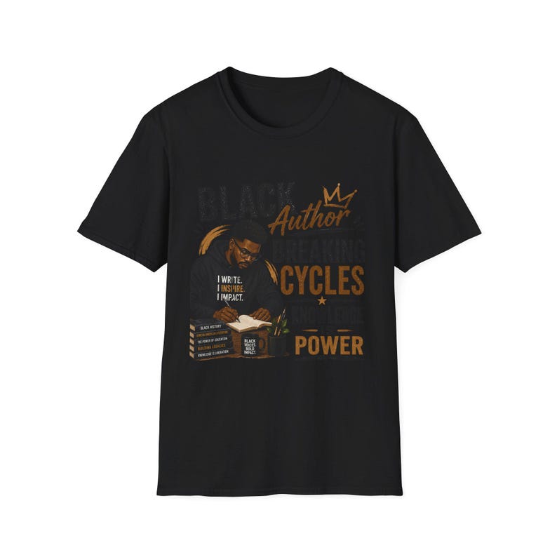 Black Author Breaking Cycles T-Shirt | Knowledge Is Power image 2