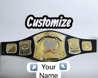 Customizeable WORLD heavyweight WRESTLING SPINNER Championship Belt Replica Adult Size 2MM brass