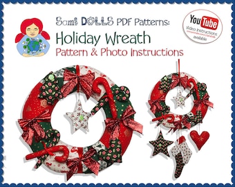 Kerstkrans voor de feestdagen | DIY-zelfstudie pdf digitaal item downloaden | door Sami Dolls