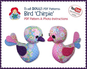 Zelfstudie vogelknuffelpatroon pdf (digitaal item)