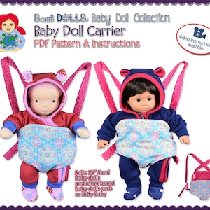 Doll carrier for 15&quot; (baby) dolls | Sami Baby Doll Collection #8 | InSTAnT PDF DOWNLOAD
