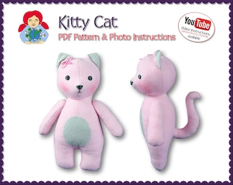 Tutorial de bricolaje de patrón de peluche de gatito (PDF) / por Sami Dolls