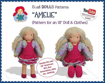 18" Sami Doll PDF Pattern AMELIE incl. Doll and Clothes Patterns | InSTAnT DOWNLOAD