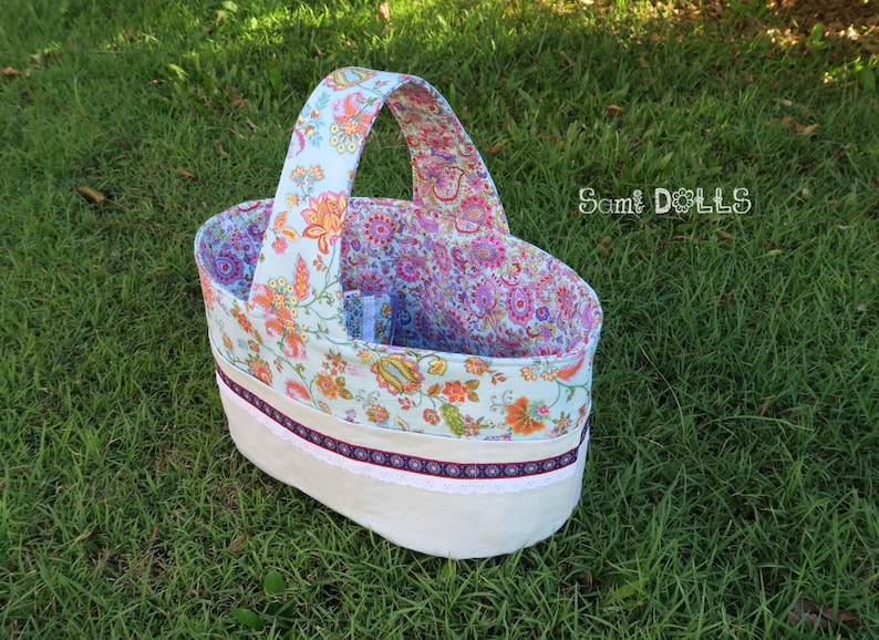 Fabric Basket Pattern DIY Tutorial PDF image 2