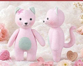 My First Kitty Cat Sewing Pattern PDF | Stuffed Cat | Soft Toy | Beginner | Instant Download