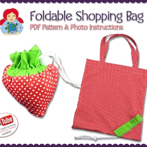 Foldable Shopping Bag 'Strawberry' • DIY Tutorial PDF | by Sami Dolls