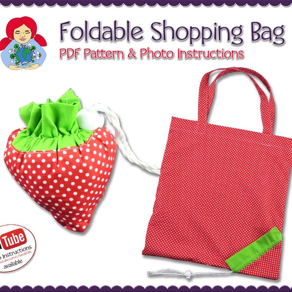 Foldable Shopping Bag 'Strawberry' • DIY Tutorial PDF | by Sami Dolls