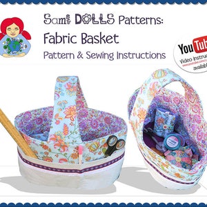 Fabric Basket Pattern DIY Tutorial PDF image 1