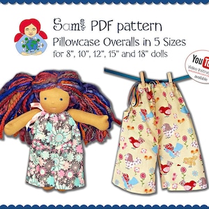 Sami Pillowcase Overalls PDF pattern and instructions in sizes 8&quot; to 18&quot;