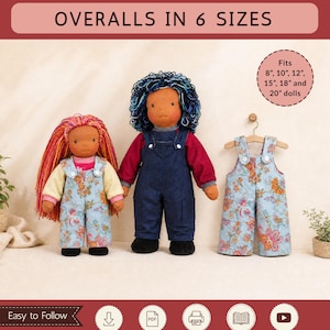 Waldorf Doll Overalls Pattern in 6 Sizes 8–20 Inch | Lined Doll Overalls PDF | Sami Doll Clothes Pattern | Instant Download