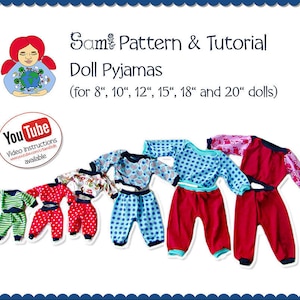 Waldorf Doll Pyjamas in 6 sizes PDF Pattern INSTANT DOWNLOAD