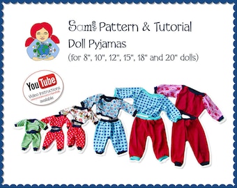 Waldorfpoppyjama in 6 maten PDF-patroon INSTANT DOWNLOAD