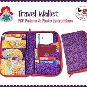 Organizador de viaje con billetera y cremallera • Tutorial de bricolaje en PDF / por Sami Dolls