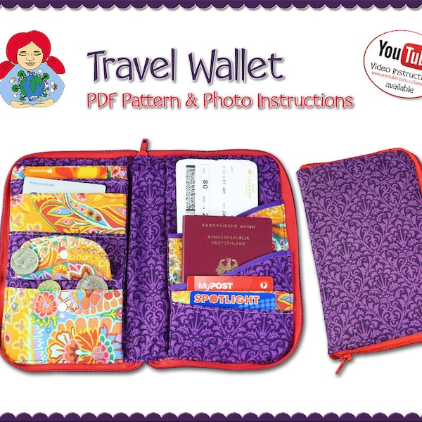 Zip Around Travel Wallet Travel Organizer • DIY Tutorial PDF | by Sami Dolls