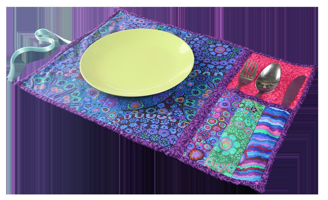 Picnic Placemat With Cutlery Pockets DIY Tutorial PDF by Etsy